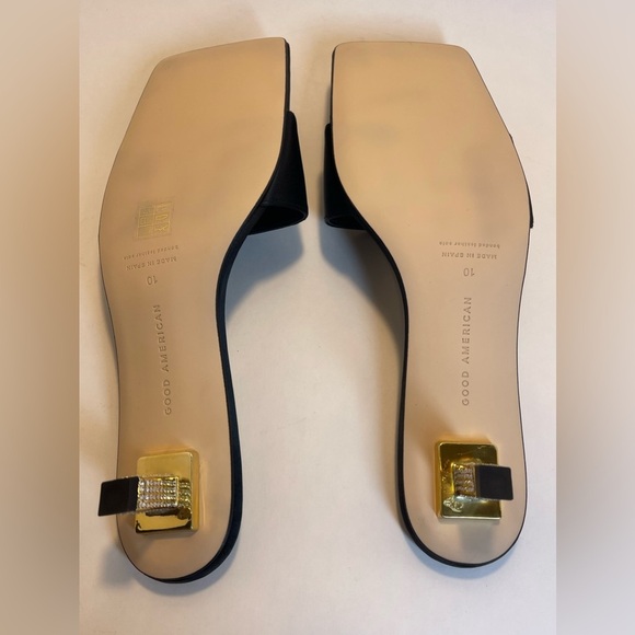 NWT GOOD AMERICAN Kickstand Slide Sandal (Women) Size 10 Black - Picture 9 of 9